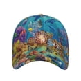 thumbnail image 2 of Daiia Sea World print Baseball Cap Men Women Golf Dad Hat Adjustable Original Classic Low Profile Hat Unconstructed Plain Cap, 2 of 9