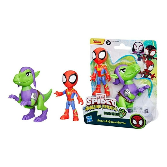 Set de Juegos Hasbro Spidey and His Amazing Friends Spiderman: Dino web foes 4 pulgadas