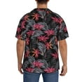 thumbnail image 5 of Vsdgher Colorful Hawaii Palms Print Men's Wrinkle Free Untucked Cuban Shirt Business Casual Button Down Shirts Short Sleeve Shirt, 5 of 7