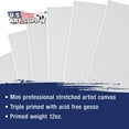 US Art Supply 3" x 4" Mini Professional Primed Stretched Canvas 12Mini