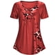 thumbnail image 2 of Camiseta estampada Mujer Verano Cuello redondo Blusa de manga corta Top suelto, Rojo, L Methold AP001352-13, 2 of 7