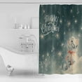 thumbnail image 4 of 72x78 Inch Shower Curtain Christmas Cat Bathroom Decor Waterproof Fabric Bathtub Bath Curtains Decorative Green Cartoon Star Merry Christmas Extra Long Shower Curtain Set with Hooks, 4 of 6