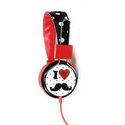 SWAGG SWHP-BA-LOVE Bling with Mic Headphones, Love Mustache
