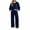 Navy, variant on LUVDA Women's 2 Piece Sets Sporty Contrast Trim Outfit Color Block Crew Neck Top Wide Leg Pants