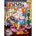 thumbnail image 2 of Bell, Bill 25x32 Black Ornate Wood Framed with Double Matting Museum Art Print Titled - The Lady Who Loves Cats, 2 of 4