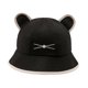 thumbnail image 5 of Sombrero de pescador con orejas de gato para mujer, plegable, informal, para primavera y verano Negro, 5 of 7