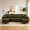 Dark Green, variant on 120" U-Shaped Sectional Sofa with 2 Removable Storage Ottomans, Faux Leather Couch, Breathable PU Leather, Solid Wood Frame, Vintage Brown