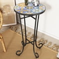 thumbnail image 2 of Colorful ceramic + matte black steel / Stable side table with leveling legs, 2 of 3