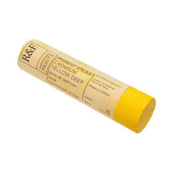 R&F Handmade Paints Pigment Stick, 100ml, Cadmium Yellow Deep