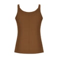 thumbnail image 6 of ClodeEU Womens Scoop Neck Ribbed Sleeveless Tank, Slimming Going Out Basics Tank Tops Coffee,Womens Plus XL, 6 of 7