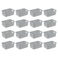 thumbnail image 1 of Sterilite 11" Small Weave Open Bin Wicker Storage Basket, Grey, 16-Pack, 1 of 10