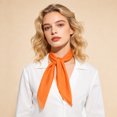 thumbnail image 3 of Unique Bargains 1 Pc Head Scarves Bandana Solid Color Satin Neck Scarf Orange, 3 of 5