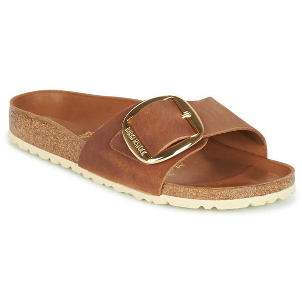 Sandalias Birkenstock Madrid Big Buckle para mujer, color marrón coñac