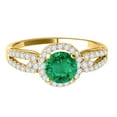 thumbnail image 2 of Aonejewelry 1.15 Ct. Halo Emerald and Diamond Engagement Ring In 14k Yellow Gold, 2 of 4