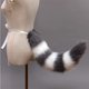 thumbnail image 4 of Juego de orejas y cola de mapache de lobo de gato, cola peluda de animal, diademas con orejas, disfraz de Navidad de Halloween Cosplay (blanco + gris) LingWen 1327537000365, 4 of 5