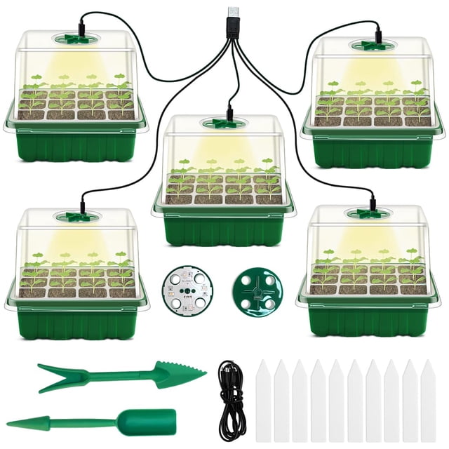 Bandeja Seed Starter con Grow Light GOONMILL, 5 paquetes
