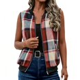 thumbnail image 3 of Plaid Vest for Women Plus Size V-Neck Sleeveless Flannel Layering Piece for Casual Fall Spring Outfits Outdoor Wear, 3 of 7