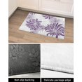 thumbnail image 4 of Fluffy Shag Bath Mat Purple White Grey Chrysanthemum Flower Area Rugs Warm Soft Plush Shaggy Floor Door Mats for Bathroom/Bedroom/Living Room/Entry Way Decor Minimalist Floral, 4 of 6