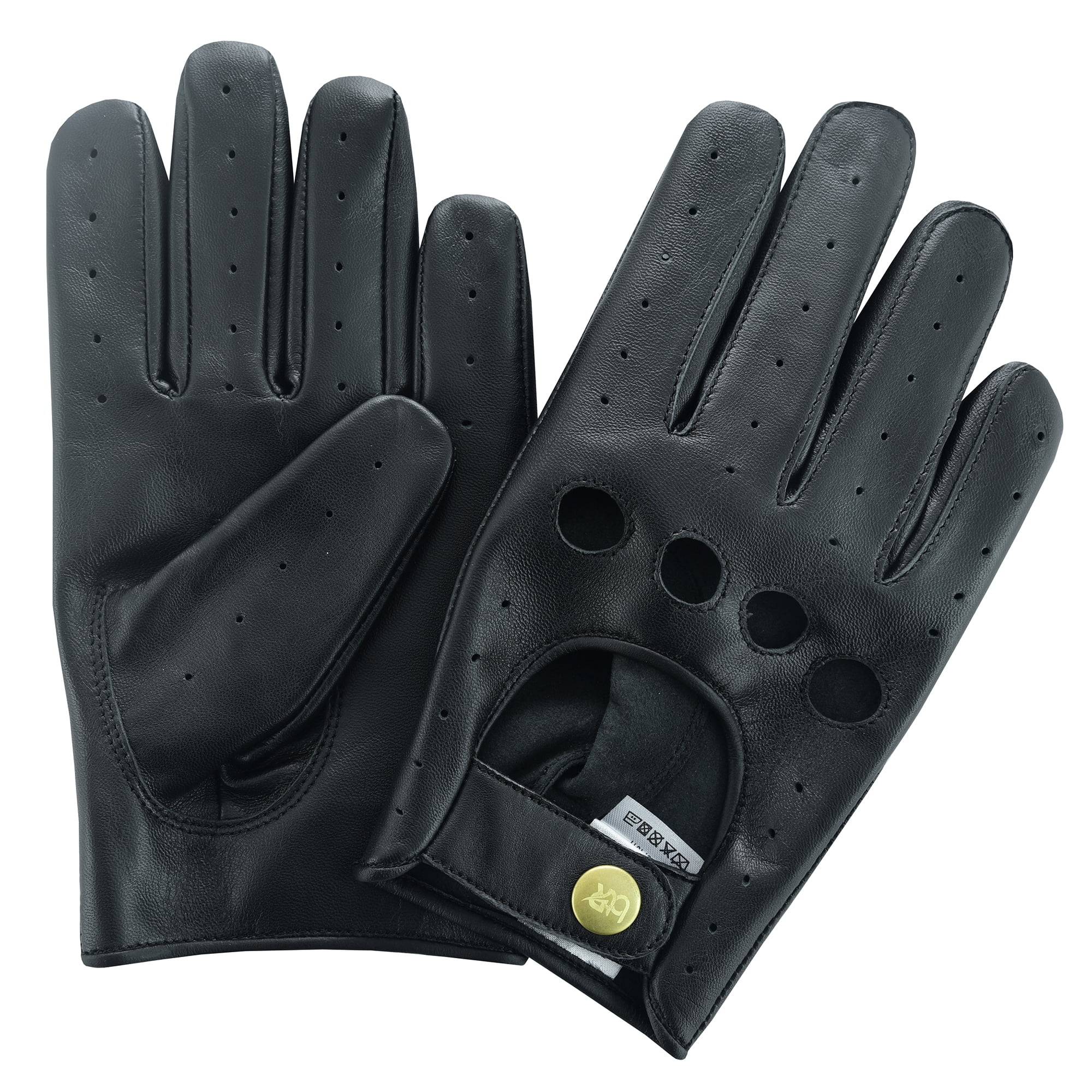 Women Leather Gloves Ladies Leather Driving Gloves Chauffeur 100% Genuine Lambskin Leather Gloves Full Finger Car Driving Motorcycle Bikers Riding Gloves Black-S
