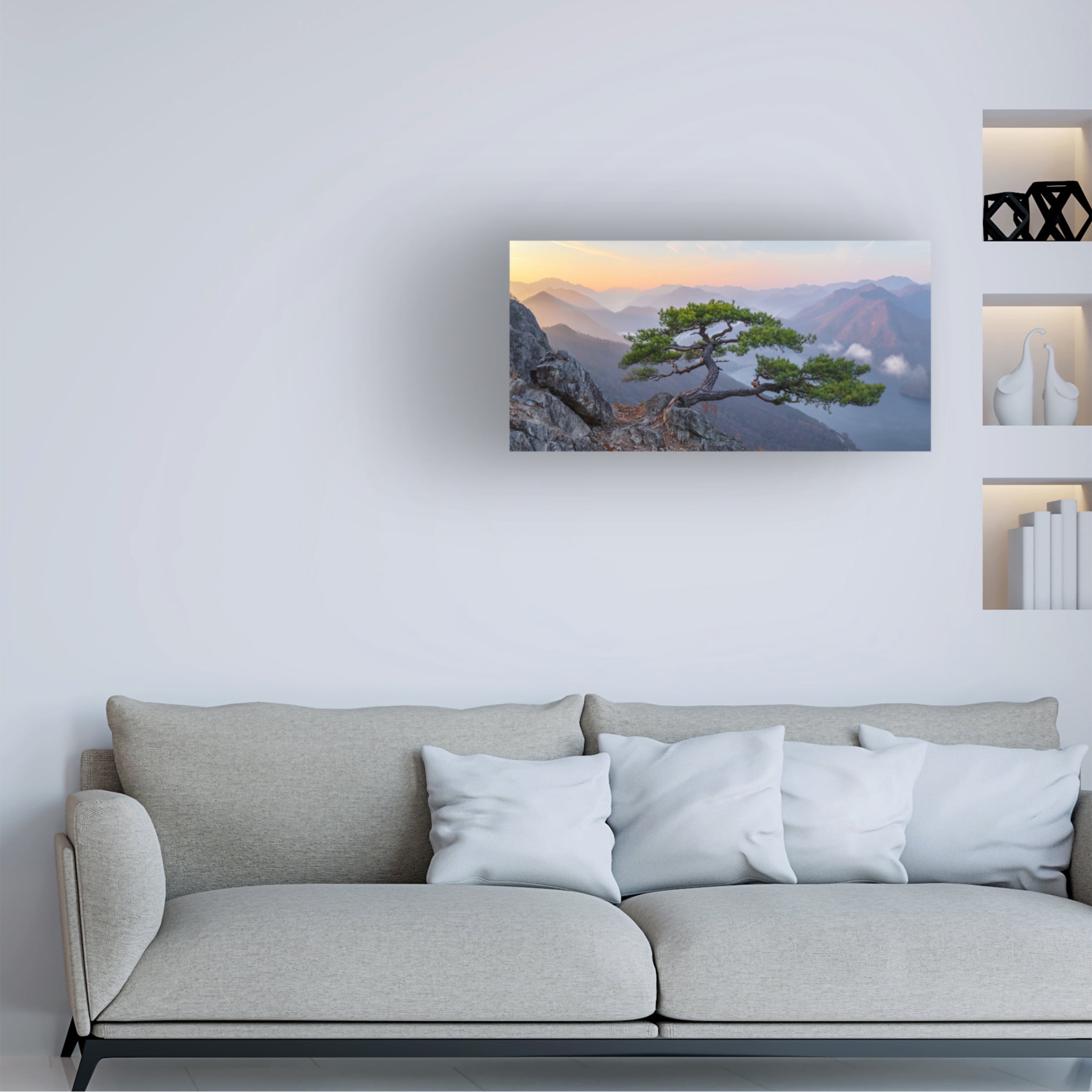 Canvas Wall Art - Jaeyoun Ryu 'When The Day Breaks' Wall Art for Living Room, Bedroom, or Office D?cor by Trademark Fine Art - 19 x 10 Inches