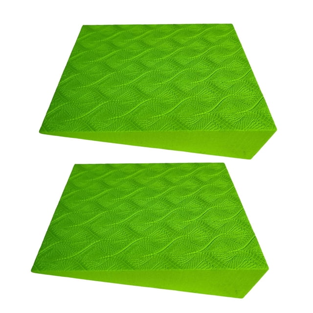Ethern 2 Pieces Squat Wedge Block Anti Slip Portable Squat Ramp Calf Stretch Board Calf Green