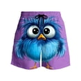thumbnail image 5 of BRGZLK Mens Beach Shorts Summer Drawstring Waist Funny Cute Bird Emoji Print Summer Swim Trunks Novelty Beachwear Sports Vacation Shorts with Pockets, 5 of 6