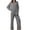 Gray solid color, variant on MecTo Women Pajamas Sets, Lady Oversize Comfy Solid Long-Sleeved PJ, 2 piece, Size M