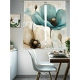 thumbnail image 4 of Blue Brown Floral Sheer Curtains 63 Inches Long 2 Panels Watercolor Retro Flower Light Filtering Semi Sheer Window Curtains Drapes for Bedroom Living Room 52"x63", 4 of 7