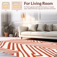 thumbnail image 2 of Flatwoven High Traffic Area Rug, Minimalist Repeating Chevron Design with Contrasting Highlights, Non Slip, Stain Resistant, Washable Area Rugs for Living Room, Bedroom(Orange, 5X7), 2 of 8