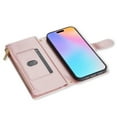 thumbnail image 6 of Allytechgroup Compatible with iPhone 16 Plus Flip Case with Lanyard, PU Leather Credit Card Slot Shockproof Protective Back Cover Phone Wallet Case with Shoulder Strap for iPhone 16 Plus, Rosegold, 6 of 10