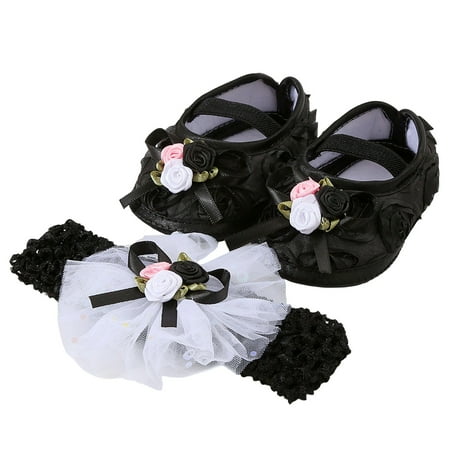 

NIUREDLTD Baby Shoes Plus Headband Set Cute Baby Princess Shoes With Dress Shoes Toddler Shoes Size 11