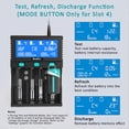 thumbnail image 4 of MaximalPower Universal Smart Battery Charger with Smart LCD Display for Rechargeable 9V AA AAA C D 26650 Batteries Li-ion Ni-MH - 6 Bay (2x 9V Battery Bays and 4x Universal Bays), 4 of 10