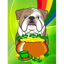 Carolines Treasures BB1963CHF English Bulldog St. Patricks Day Canvas House Flag