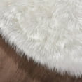 thumbnail image 3 of ORINOVA White Fluffy Faux Fur Rugs for Bedroom Sheepskin Machine Washable Shag Area Rugs for Living Room Small Circle Boho Round Rug 3ft, 3 of 8