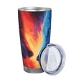 thumbnail image 2 of Fotbe Wolf Pattern 20 oz Tumbler Stainless Steel Vacuum Insulated Coffee Ice Cup Double Wall Travel Flask Leak-proof Coffee Cup-Without Straw, 2 of 8