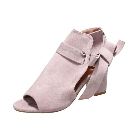 

kakina CMSX Sandals for Women Women s Peep Toe Sandals Bowknot Fish Mouth 7.5CM High Heels Dress Sandals Gray 6.5