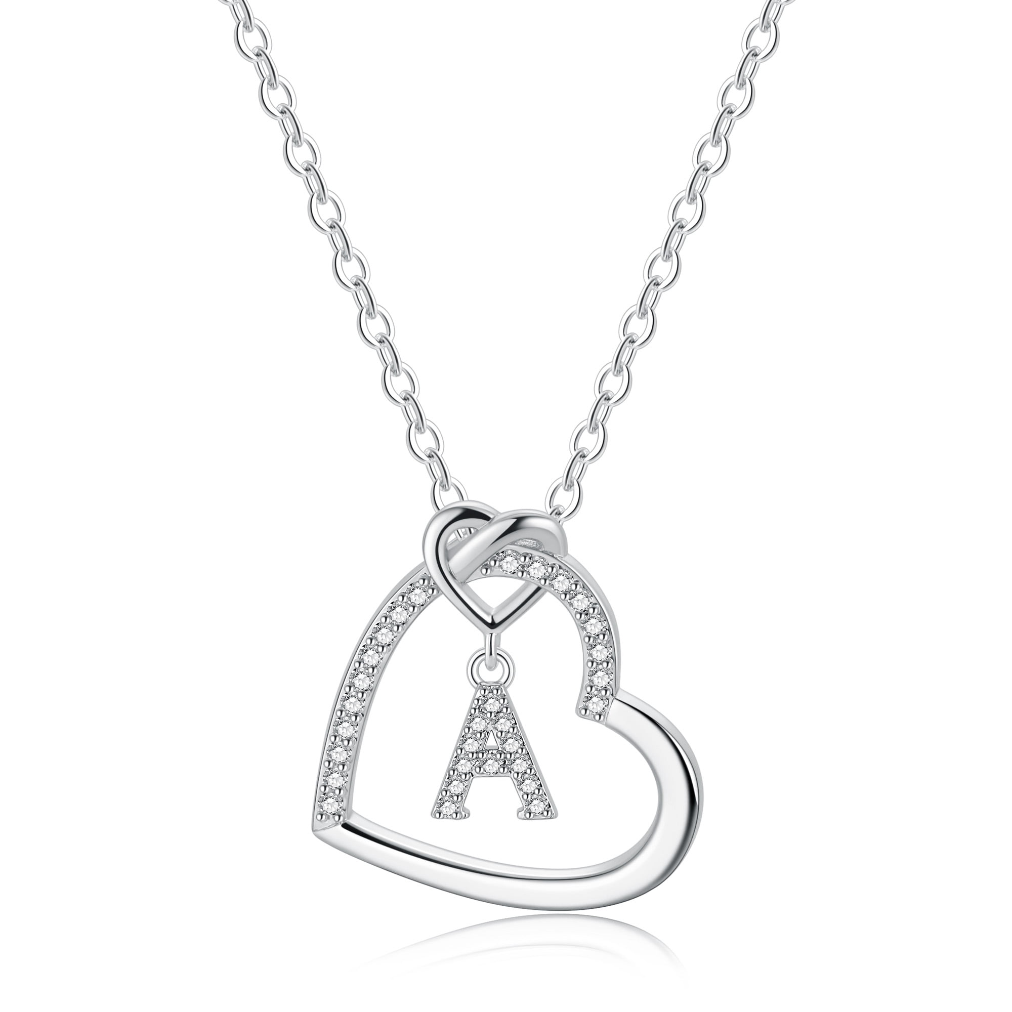 Turandoss 14K Gold Plated Cz Initial Love Heart Pendant Necklaces for Women Letter Wedding Jewelry Birthday Teacher Appreciation Mothers Day Graduation Gifts for Her Mom Kids Teen Girls Wife Ideas