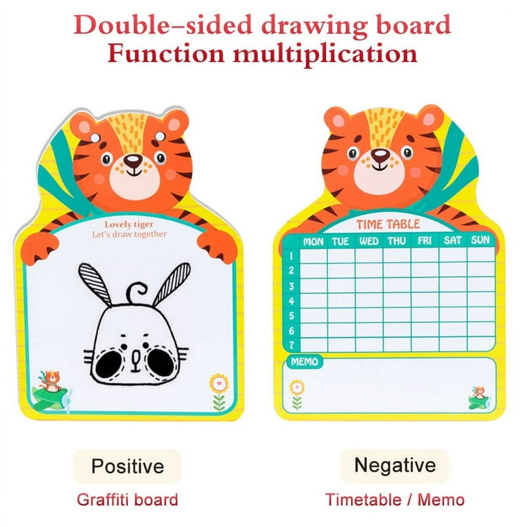  VILLCASE 2Pcs whiteboard Double-Sided Writing Kids Painting  Board Drawing pad for Kids Dry Erase Markers for Black Dry Erase Board Dry  Erase Paddles erasable Laptop Wooden Student : Office Products