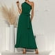 thumbnail image 2 of Vestido de mujer Sexy Un hombro Sólido Volantes Casual Vestido largo Fridja hjkh3541, 2 of 8