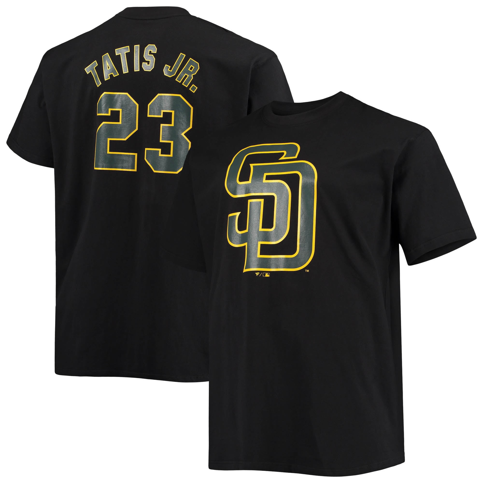 Men's Fanatics Fernando Tatis Jr. Black San Diego Padres Big & Tall Wordmark Name & Number T-Shirt