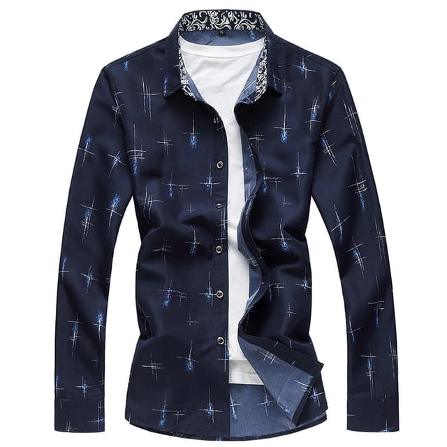 Birdeem Chemise Formelle pour Hommes à Manches Longues Col Rabattu