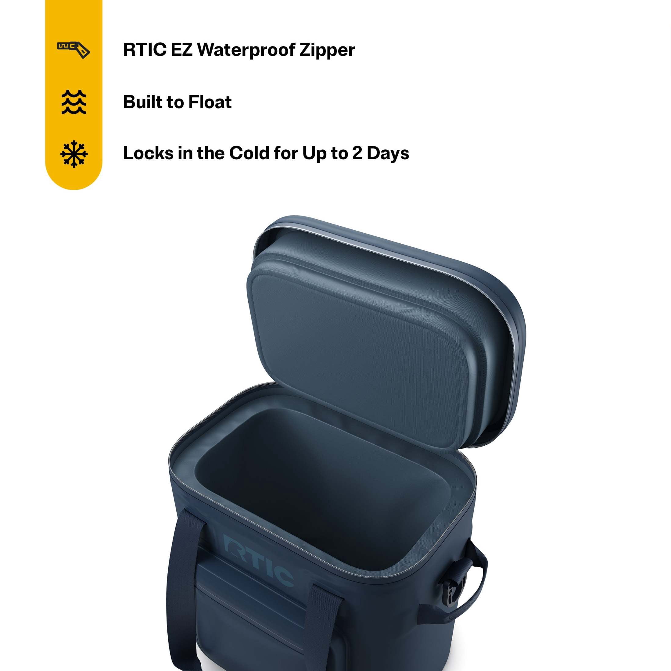 RTIC 20 Can Ultra-Tough Soft Cooler Pro, Leakproof Cooler, Waterproof Zipper, Navy