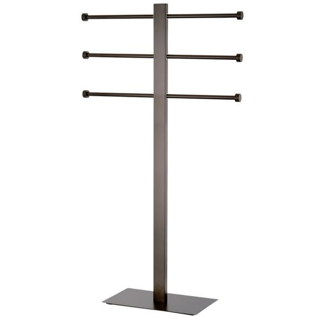 Stainless Steel Freestanding Towel Holder with Rectangular Base, Oil Rubbed Bronze