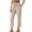 Beige, variant on Capri Pants for Women Straight Leg Plus Size Ankle Pants Drawstring Elastic Waisted Cotton Linen Pants Cropped Trousers,S,