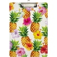 thumbnail image 1 of FMSHPON Hibiscus Pineapple Tropical Floral Clipboard Hardboard Wood Nursing Clip Board and Pull for Standard A4 Letter 13x9 inches, 1 of 5