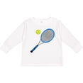 thumbnail image 3 of Inktastic Blue Tennis Racket and Ball Boys or Girls Long Sleeve Toddler T-Shirt, 3 of 5