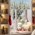 thumbnail image 3 of Winter Eucalyptus Leaves Valances for Windows, 42 x 18in, Christmas Bird Berry Pine Cone Rod Pocket Kitchen Valance Curtain Light Filtering Window Treatments for Living Room Bedroom, 1 Panel, 3 of 7