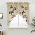 thumbnail image 2 of Swag Valance Curtains for Windows, Vintage Coffee Light Filtering Kitchen Curtains with Rod Pocket, Modern Farmhouse Coffees Brown Retro Window Treatment Valances for Living Room, 36x45 - 2 PCS, 2 of 9