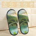 thumbnail image 2 of Fotbe Lake Forest Dinosaur Pattern Women's Fuzzy Slippers Plush Slippers Fluffy Winter House Shoes Indoor and Outdoor-Large, 2 of 8