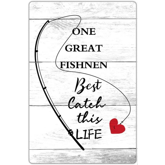 Funny Couple Gift - Funny Tin Sign for Couples Newlywed Husband Wife Fishing Lovers,Ideal for Wedding Anniversary Valentine's Day Engagement Wall Decor for Bedroom 5.5x8 inches